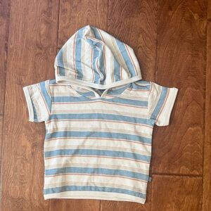 NWT size 12 months Modern Moment Organic Striped Blue and Cream Kids Hooded top